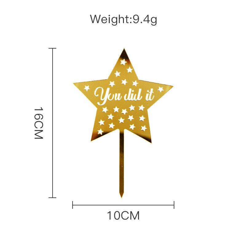 Gold Congratulations You Did It Grad Cake Topper Graduation Celebration Cake Decoration Party Supplies Baking Accessories: 1801