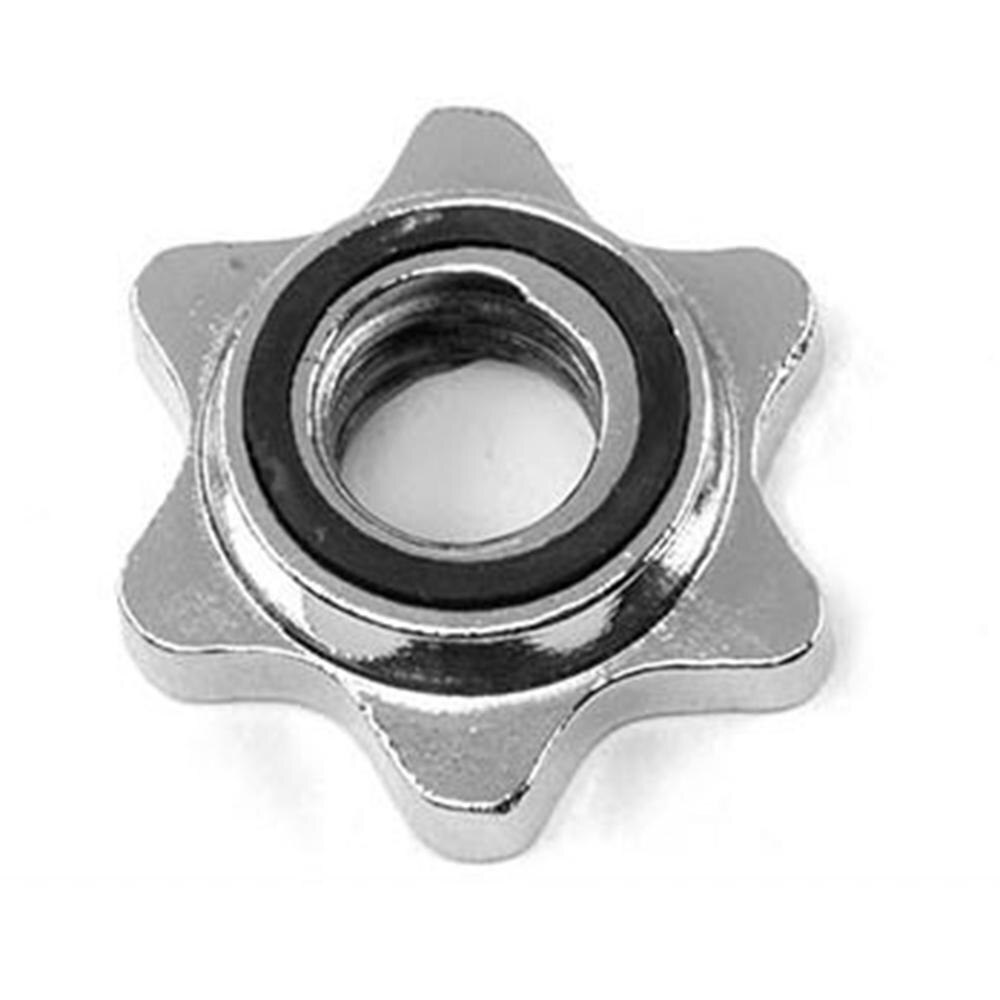 2 uds barra de pesas estándar Barbel Spin Lock Barra de tuerca bloqueo abrazadera de Collar tornillo tuercas hexagonales 2,5 cm mancuernas accesorios de Hardware