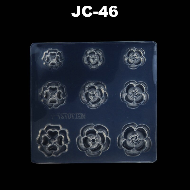 3D Carving Silicone Mold Nail Stamping Camellia/Shell/Bow Tie/Star Pattern DIY UV Gel Acrylic Crystal Nails Template 3 Style: JC-46