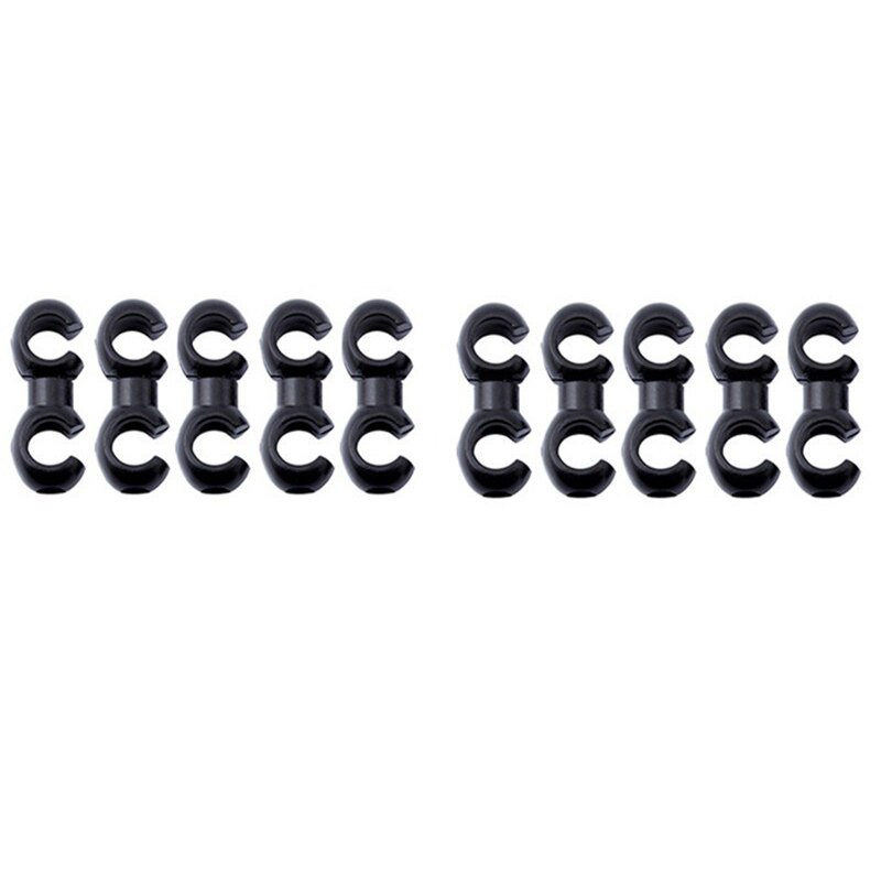 20/10 pcs Bicycle MTB Brake Cable S Style Clips Buckle Hose Guide Bike Cross Line Clip: 10 pcs Black