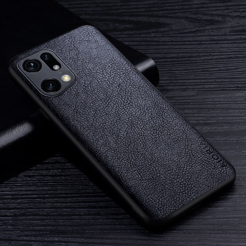 Leder fallen Für Oppo Finden x5 Profi Prämie Weiche TPU retro Litschi Luxus Textur Schutzhülle Zurück Abdeckung für finden x5 Profi telefon fallen: Schwarz