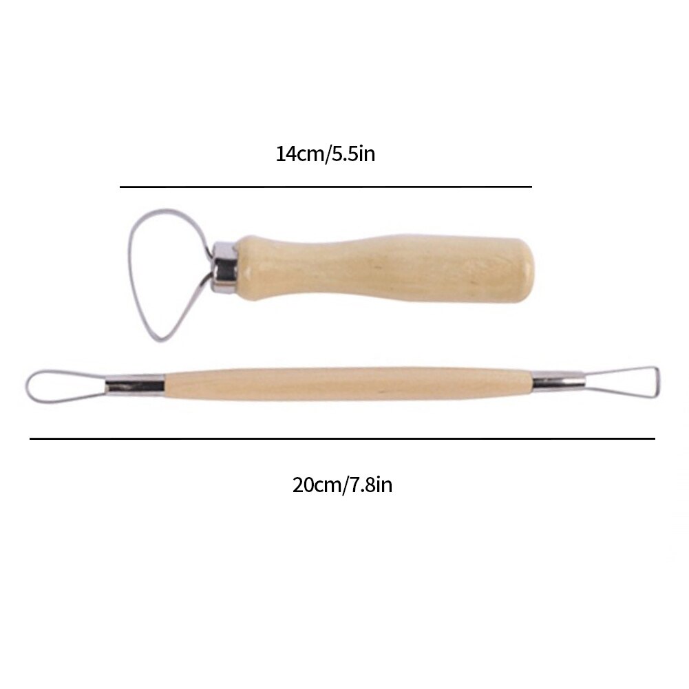 8pcs Clay Ceramics Molding Tools Set Pottery Clay Kit DIY Sculpting Set Carving Modeling Tools Kit Handle For Wooden Sculptures