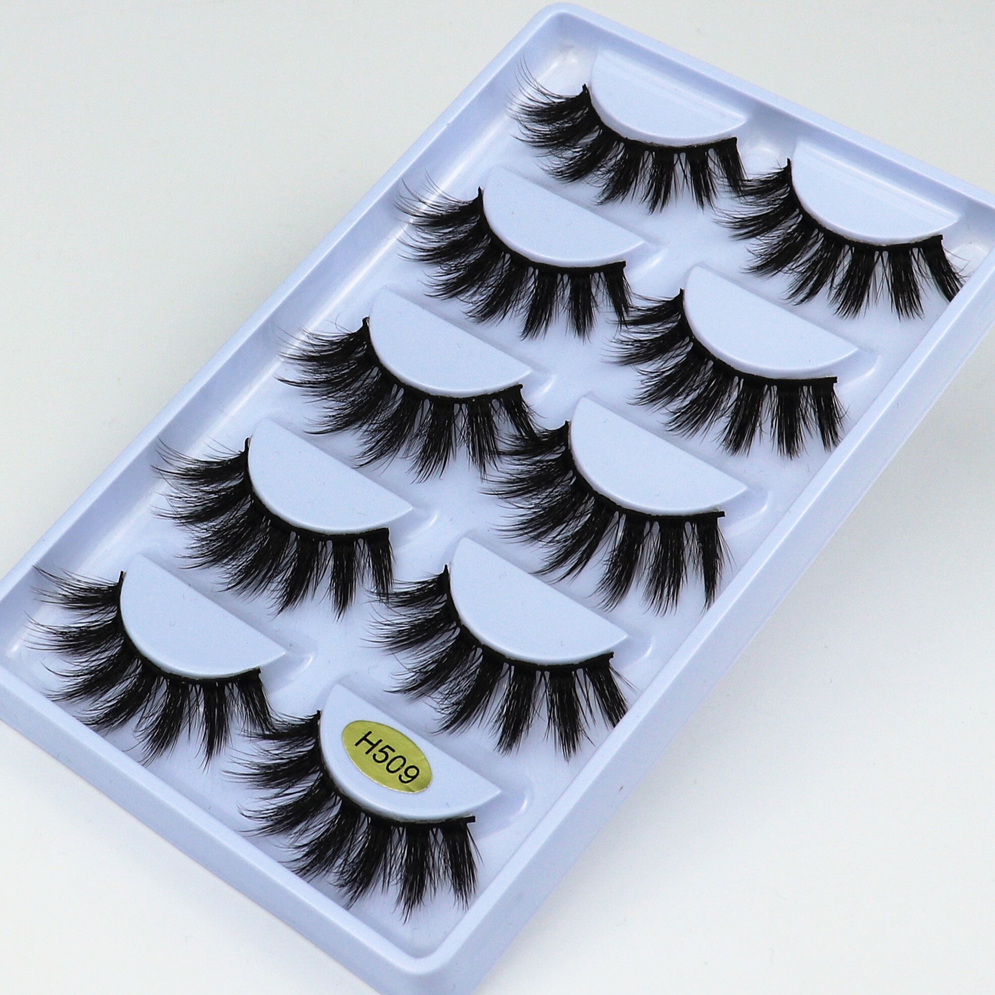 MIOFIA 3D ciglia finte in visone 20mm ciglia finte naturali 5 paia faux cils pack ciglia trucco estensione ciglia in seta maquiagem: H509