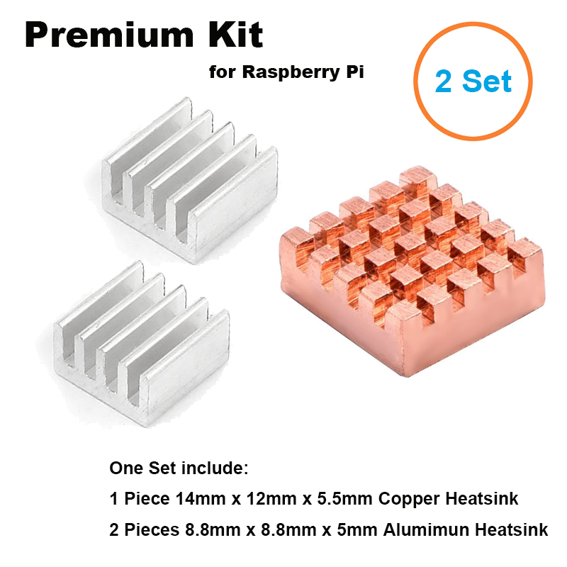 Premium 2 Set/6 pcs CPU RAM LAN Heatsink Cooler Kit, Mini PC Raspberry Pi 2, raspberry Pi EEN EEN +, Raspberry Pi B B + Radiator Koeling