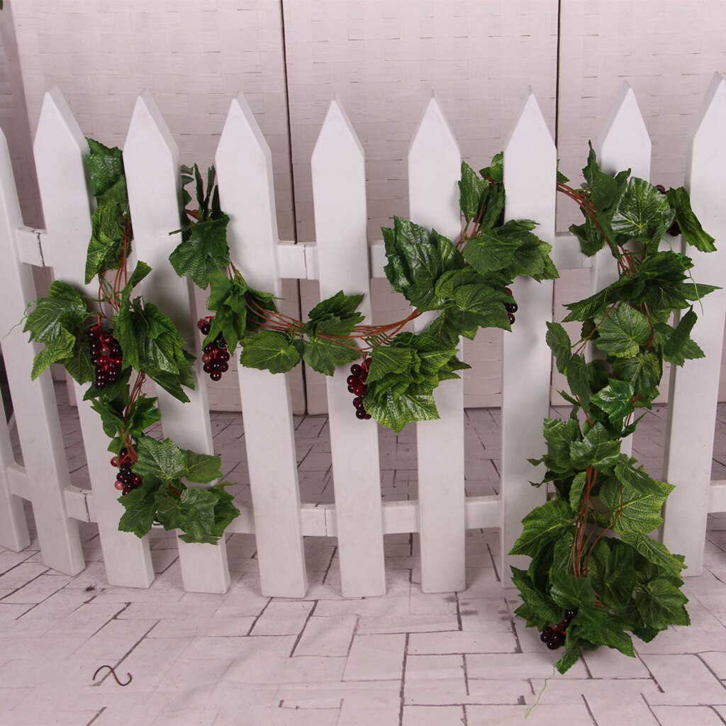 Kunstmatige Plant Grapevine Bladeren En Bloemen Ivy Hanger Ivy Garland Plant Decoratie, Grapevine Met Druiven