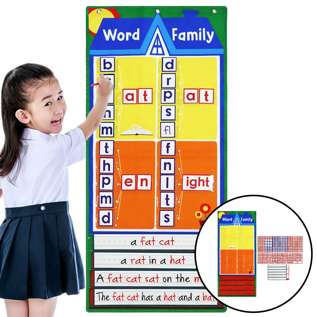1Set English Learning Card Center Chart Kindergarten Homeschool Spelling Exercises