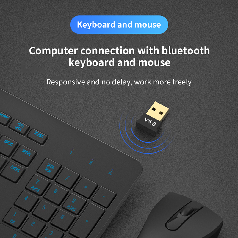 Bluetooth 5.0 Adapter BT Transmitter & Receiver USB-A Audio Dongle Wireless USB Adapter for Computer PC Laptop