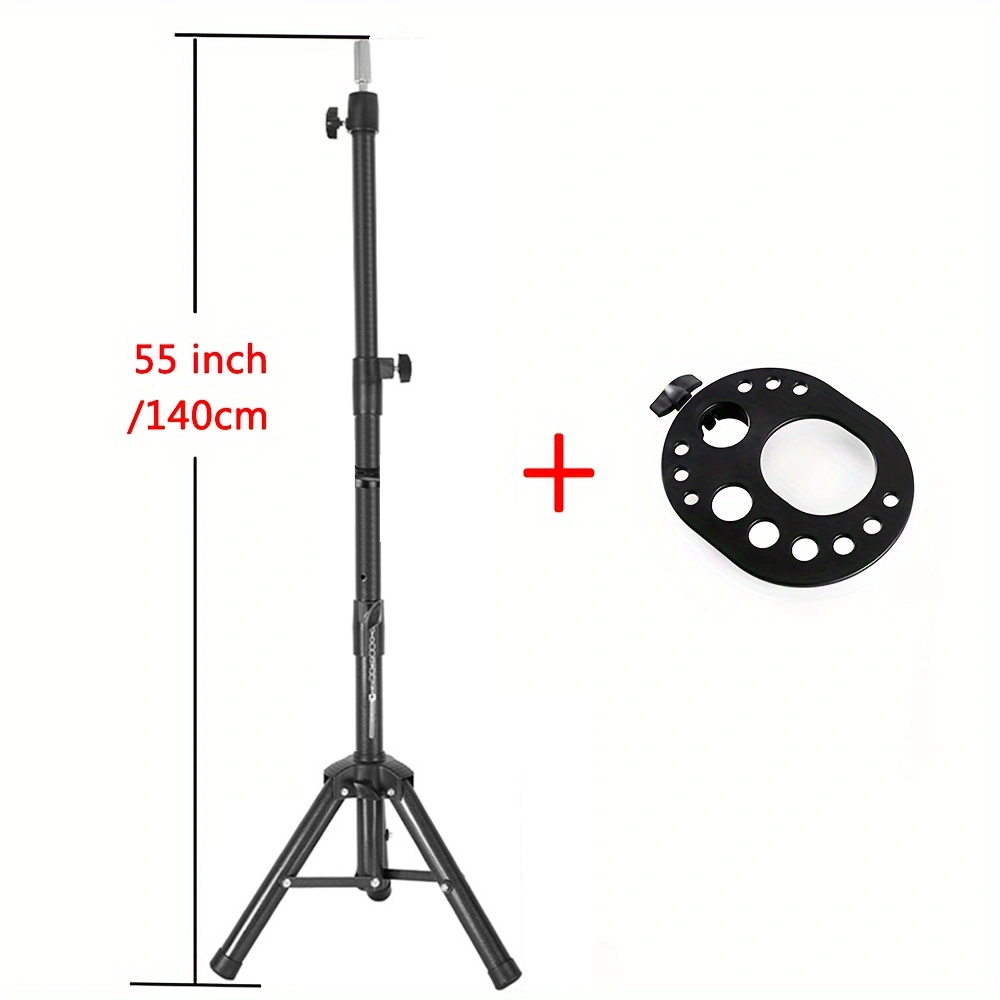 soporte para pelucas con tres soportes para cabeza de lona para hacer peluca, cabeza de maniquí para exhibición de peluca, cabeza de muñeca para formación en peluquería: Naranja