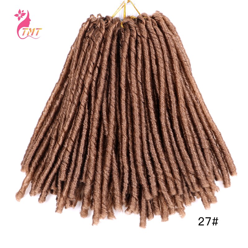 Trenzas de pelo trenzado de ganchillo para mujer, pelo sintético suave de imitación, 14 pulgadas, trenzas de ganchillo Jumbo, extensiones de cabello TMT: 27