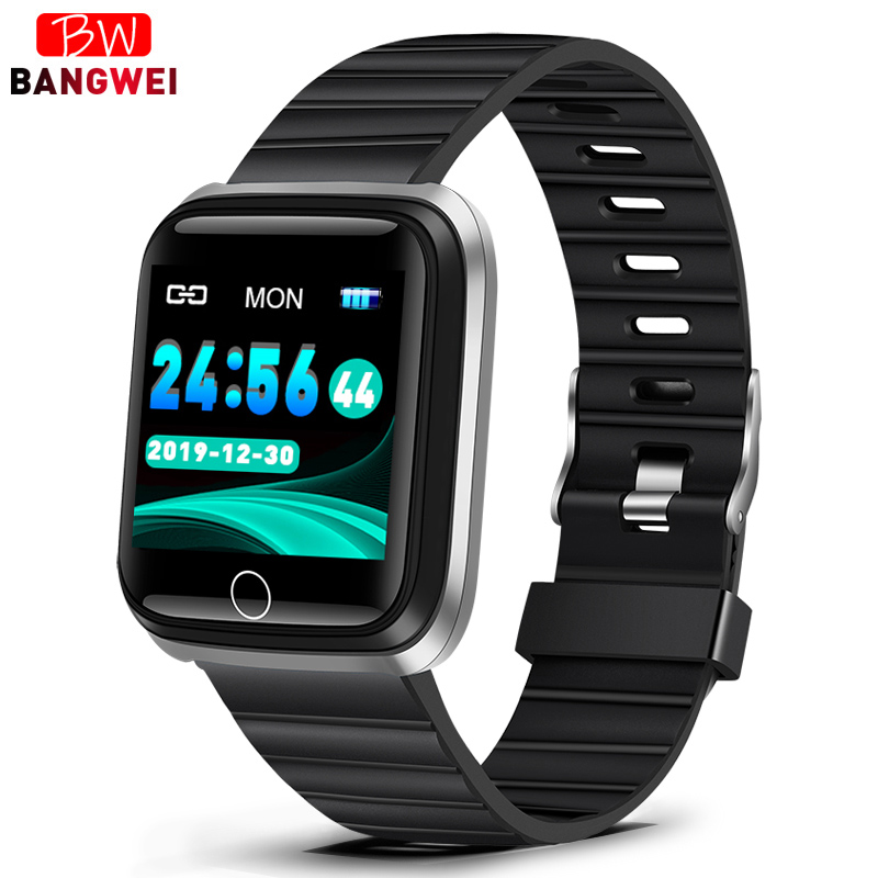 SmartWatch Männer frauen Herz Rate monitor Blutdruck Tracker Fitness tracker Sport Wasserdichte Intelligente uhr Für iPhone: Silver black