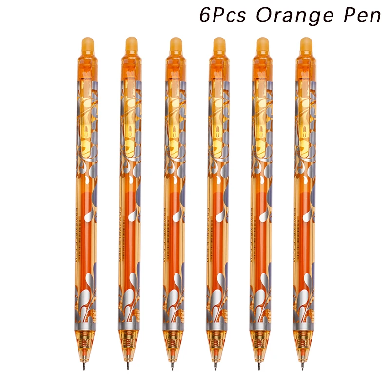 Large Capacity Ink Erasable Pen 6-color Push Gel Pen Set 0.5mm Transparent Colors Pen Office Writing Supplies Kawaii Stationery: Other
