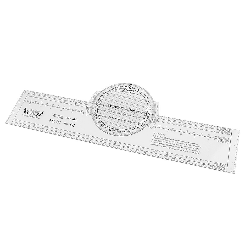 13.2&#39;&#39;x 2.4&#39;&#39; Plastic Rotating Plotter for Aeronautical Chart VFR Navigation