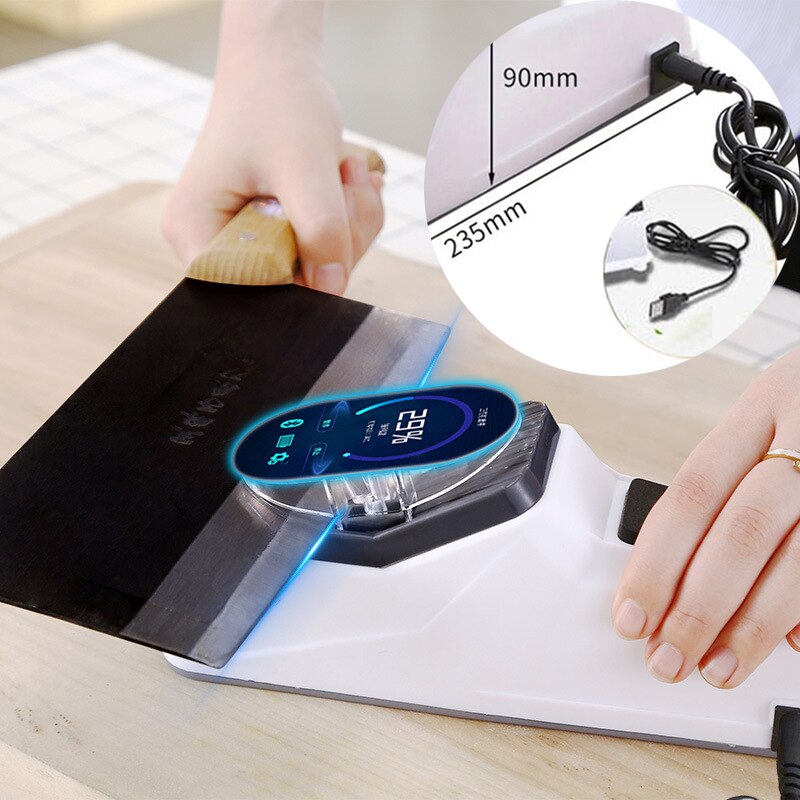 USB Electric Knife Sharpener Adjustable Knives Scissors Diamond Fine Grinding Blade With Cover Knife Sharpener