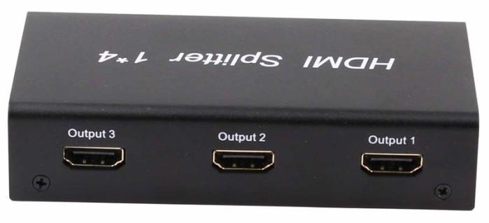 HDMI One-to-Four Splitter 1X4 HDMI One In Four Out Support 1080P HD TV Divider: Default Title