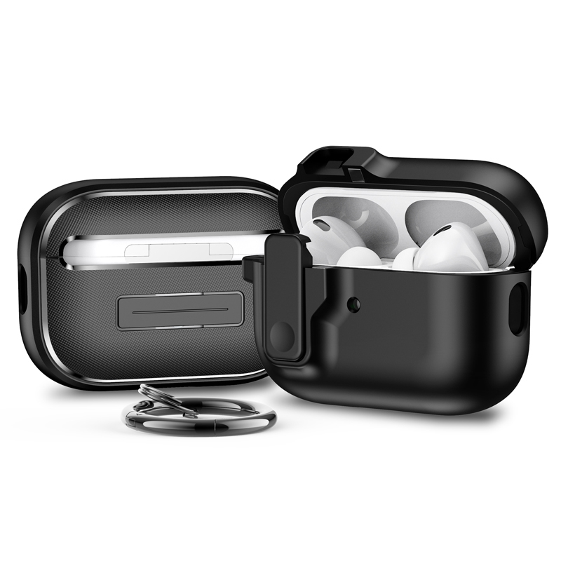 Automatic Switch Secure Lock Case Compatible AirPods Pro 2nd 1st Generation Protective Cover with Apple Air Pods 3 2 Case: XS / black
