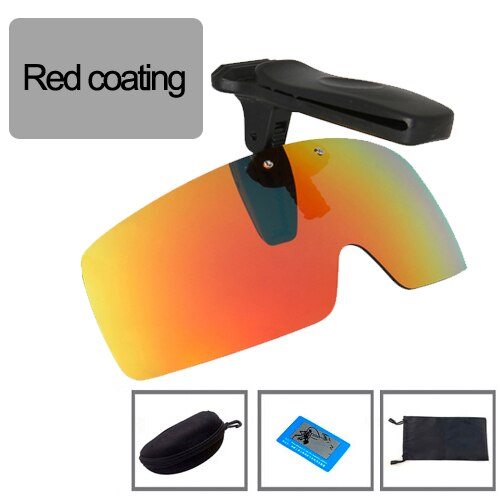 Polarisierte Angeln Gläser Hut Visiere Sport Clips Kappe Clip auf Sonnenbrille Für Angeln Radfahren Wandern Golf Brillen UV400: Coating red case