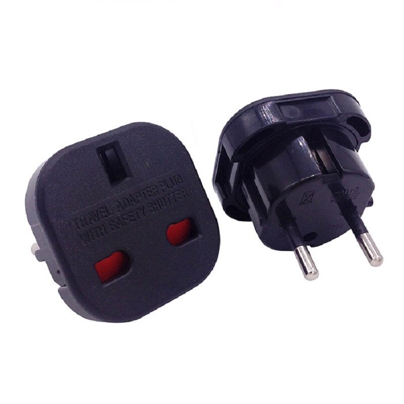 4.0 4.8 German European Plug Universal UK to EU Europe Power Electrical Charger Outlets AC Power Charger Adapter plug SOCKET: 4.8MM plug / black  1pcs