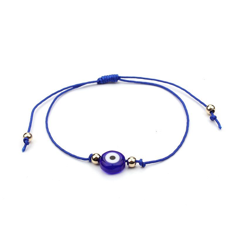 Turkse Boze Oog Touw Ketting Rood Zwart Blauw Armbanden Vrouwen Mannen Handgemaakte Lucky Eye Bangle Sieraden Vriendschap Paar Verstelbare: Blue