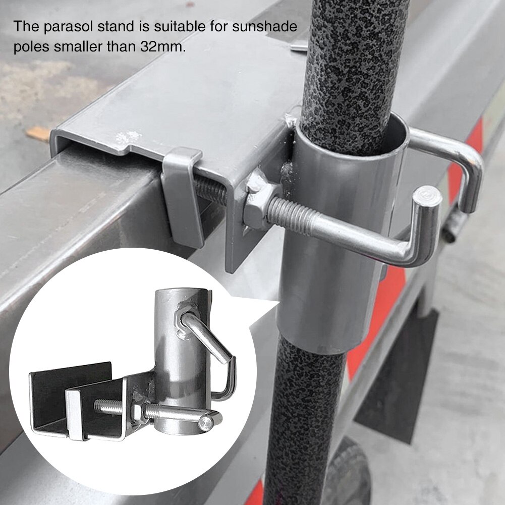 Heavy Duty Patio Parasol Fixed Clip Balcony Beach Metal Outdoor Garden Portable Bracket Stable Courtyard Umbrella Stand