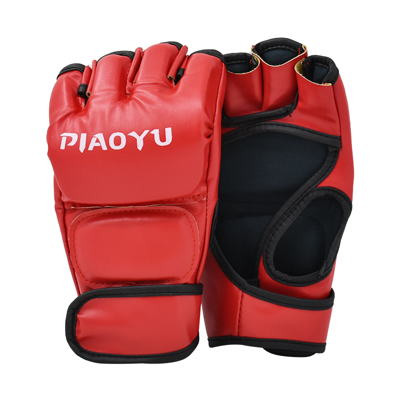 Guantes de entrenamiento de boxeo , cojín de cuero de medio dedo para adultos, Sanda, boxeo, entrenamiento UFC, protección para los dedos: Default Title