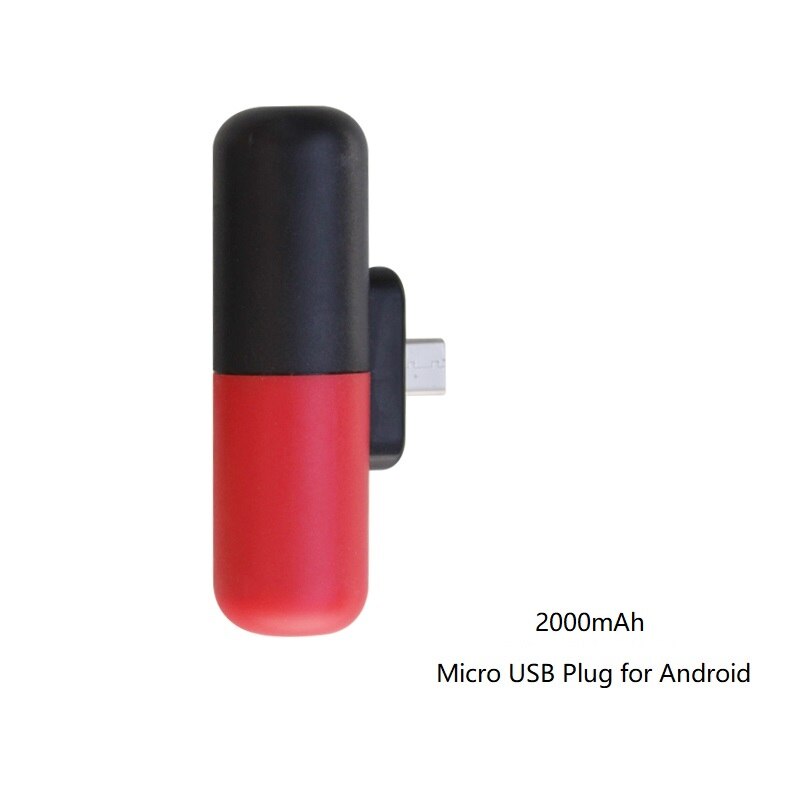 Capsule Mini Power Bank For Xiaomi Redmi Magsafe Powerbank compact for iPhone Samsung Huawei Portable Poverbank Battery Charger: Micro USB Red