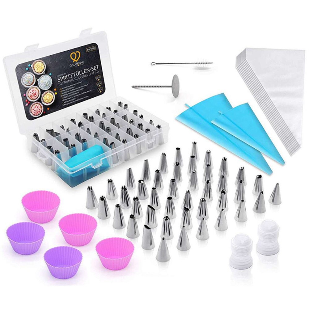 21Pcs Cake Decorating Gereedschap Icing Tips Zoetwaren Tas Draaitafel Pastry Nozzles Converter Bakken Tools Voor Gebak: C2107