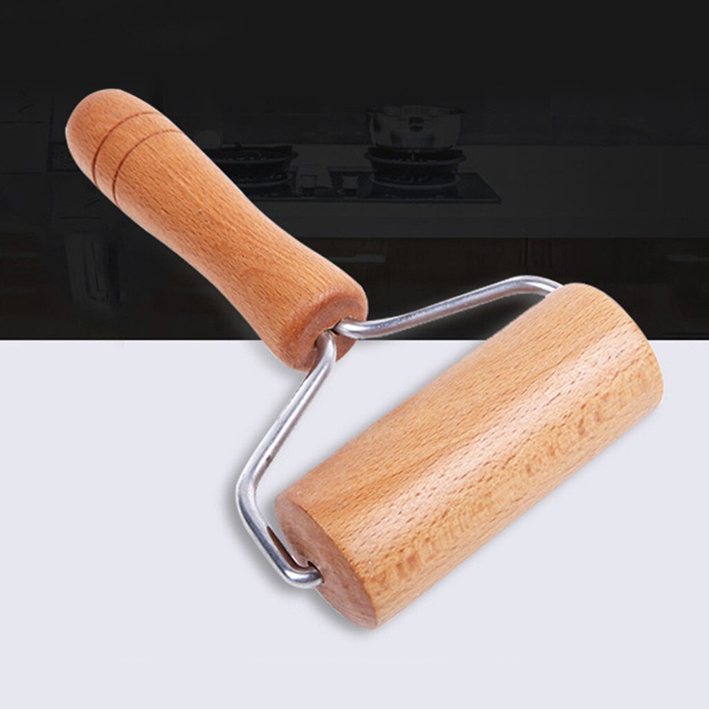 Rodillo giratorio de madera, rodillo manual para masa para pastelería, Fondant, masa para galletas, Chapati, Pasta, panadería, herramienta de cocina para Pizza: A