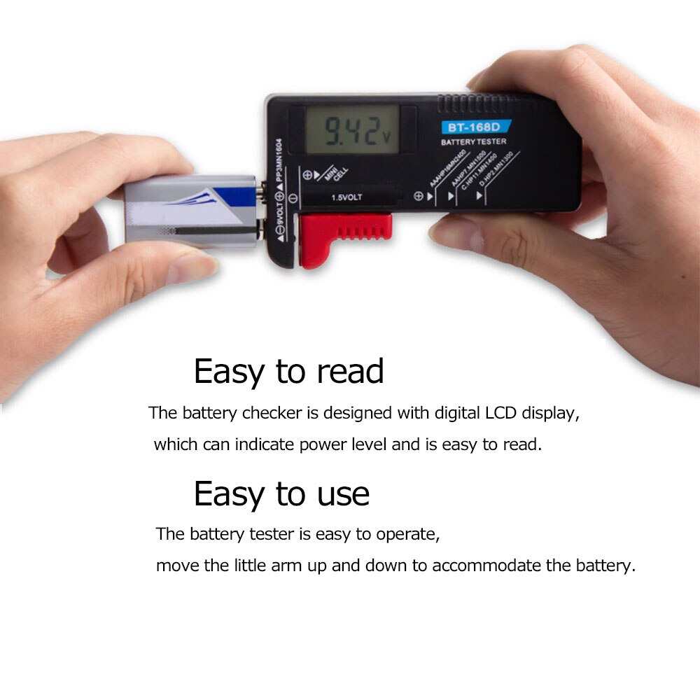 Digital batteri tester batteri kapacitans diagnostisk værktøj lcd display check aaa aa knapcelle universal tester