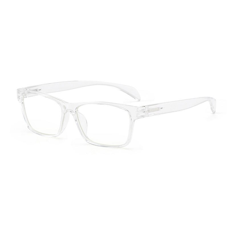 de plástico gafas marco cuadrado de hombre y mujer Anti-Luz Azul lentes templo Flexible piernas óptico Eyewears: Transparent