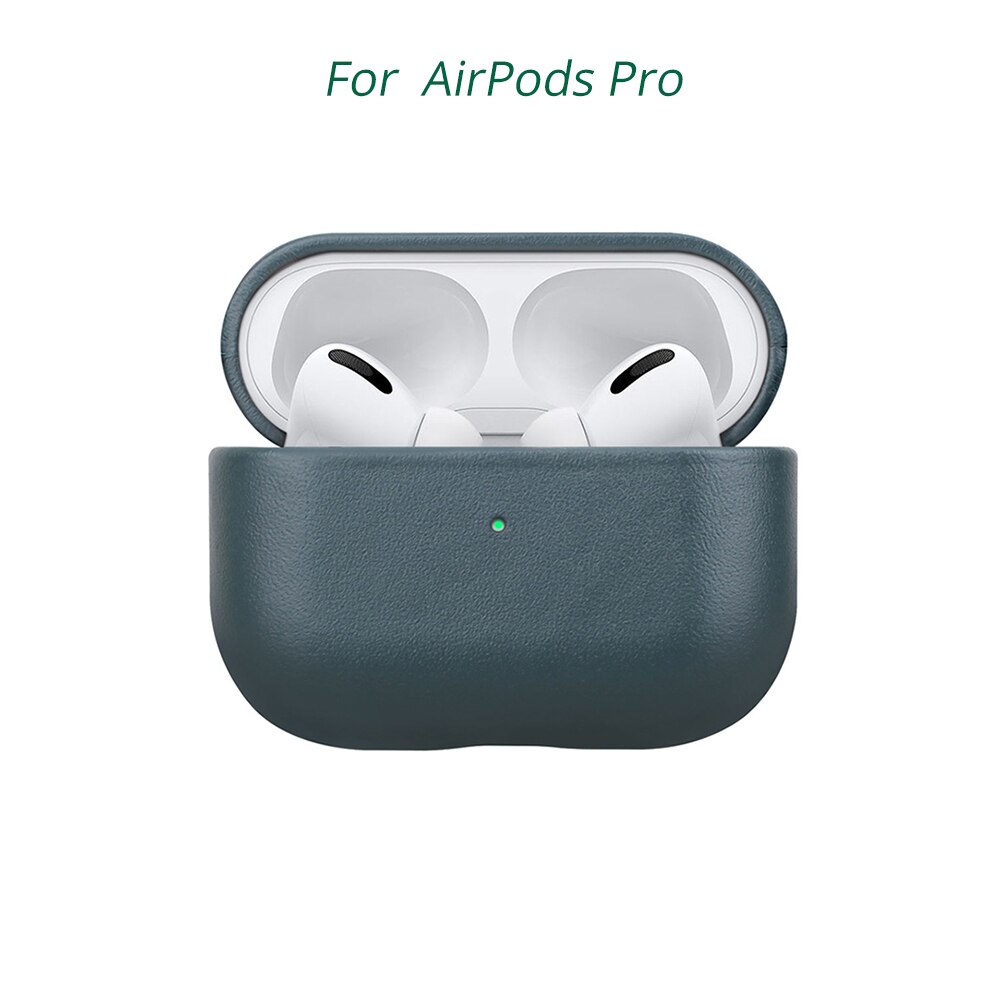 Bonola Native Italian Leather Case for AirPods Pro Seamless Fit Full Protection Cases for Apple AirPods 3/2 Tactile Feel Cover: AirPods Pro Green