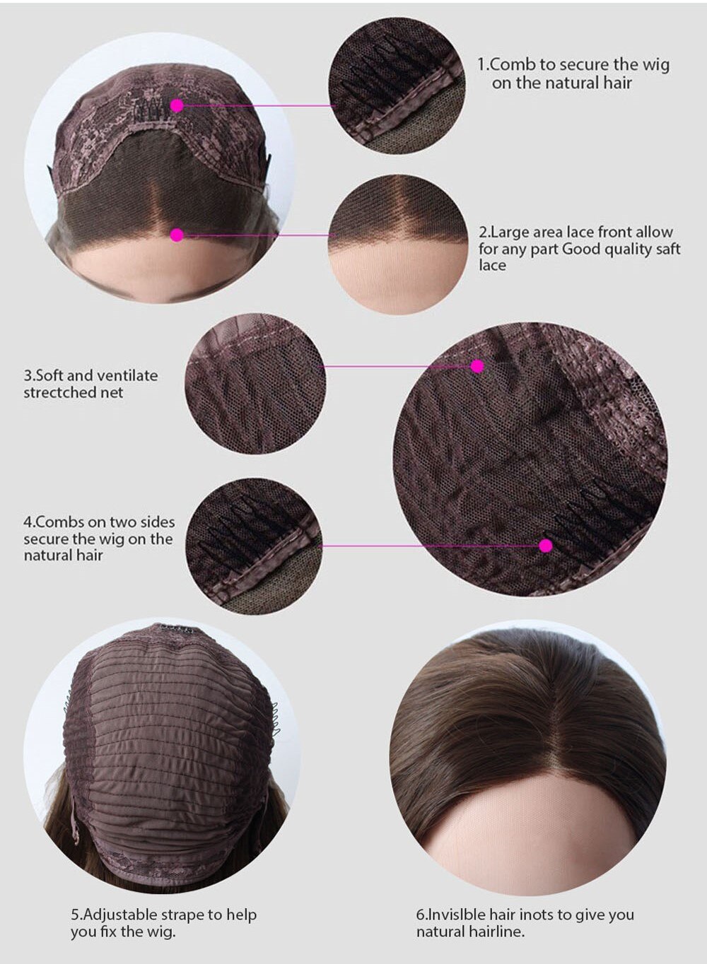 V'NICE-perruque Lace Front Wig naturelle, sans colle, grise Orange, perruques synthétiques longues et bleues pour femmes noires, résistantes à la chaleur