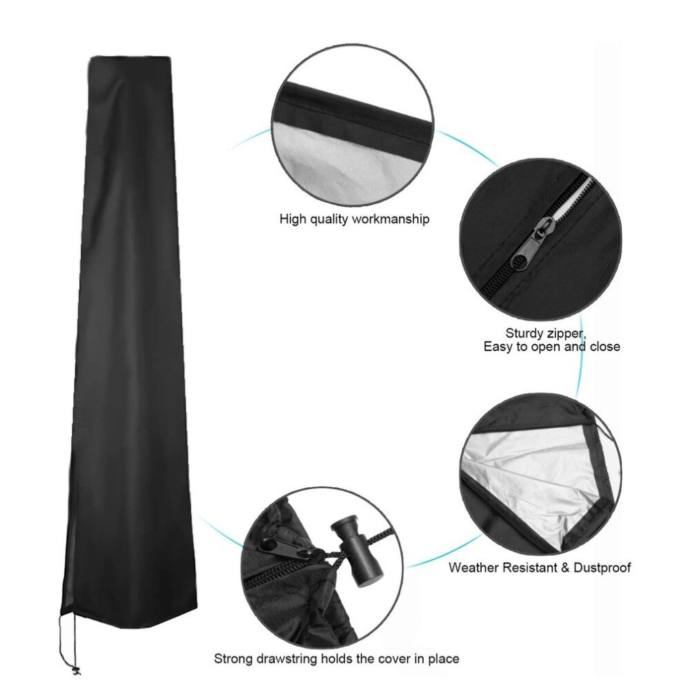 Housse de parapluie, housse de parapluie imperméable et anti-poussière pour cour du marché avec fermeture éclair, protection pour l&#39;extérieur