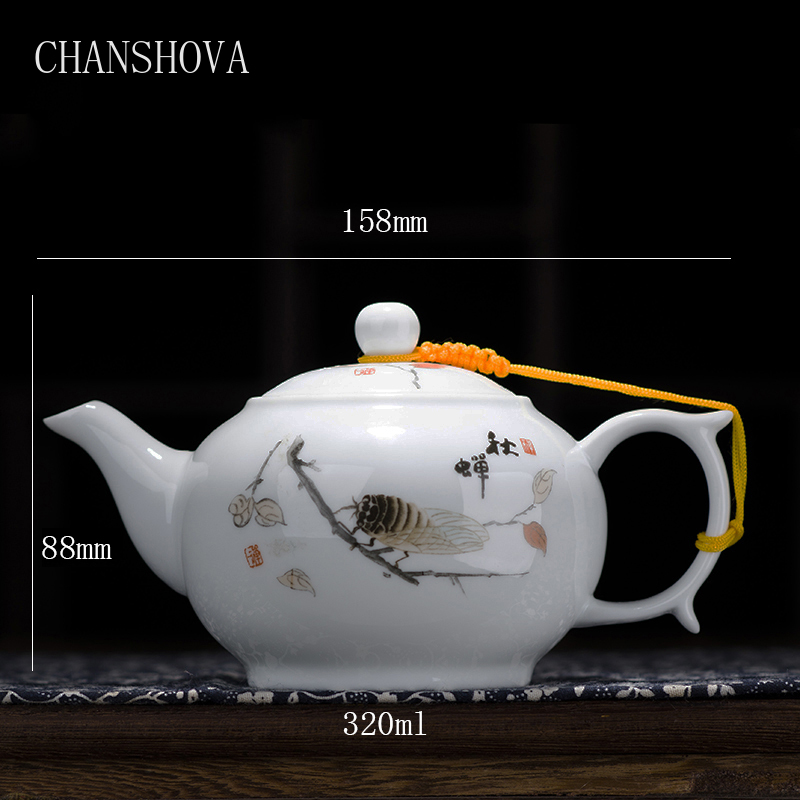 CHANSHOVA China Blau und weiß dünne porzellan teekanne Hohe kapazität 320ML 1L Keramik Tee topf traditionellen chinesischen Tee-einstellen