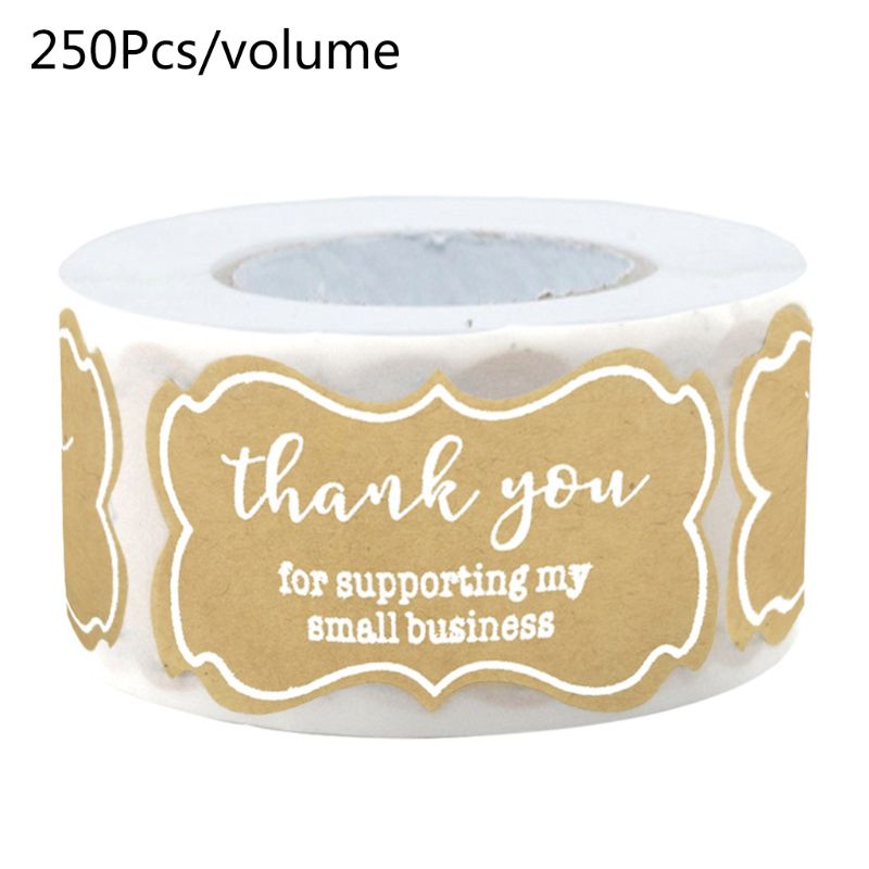 250pcs Thank You for supporting My Small Business Stickers Handmade Baking Label: Default Title