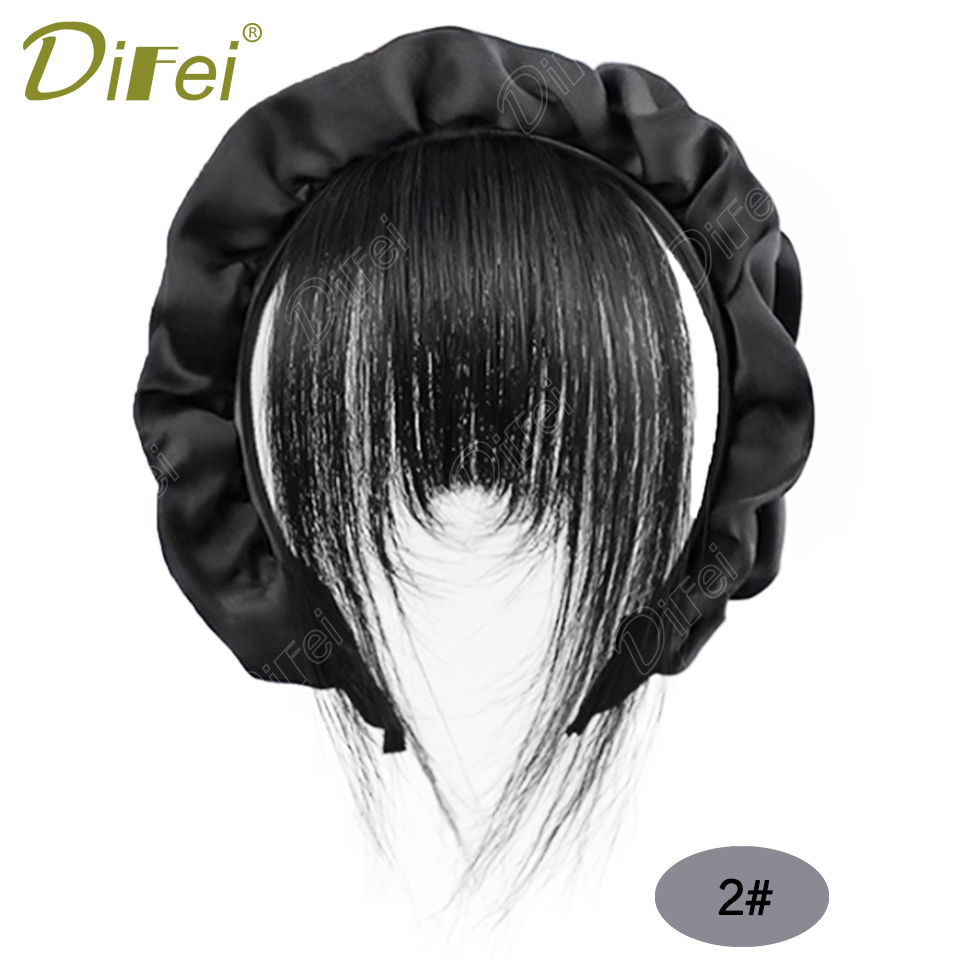 Headband Bangs One Wig Synthetic Wig Black Headband Style with Straight Bangs Hair Suitable for Women Autumn Festival Daily Wear: Natural Color