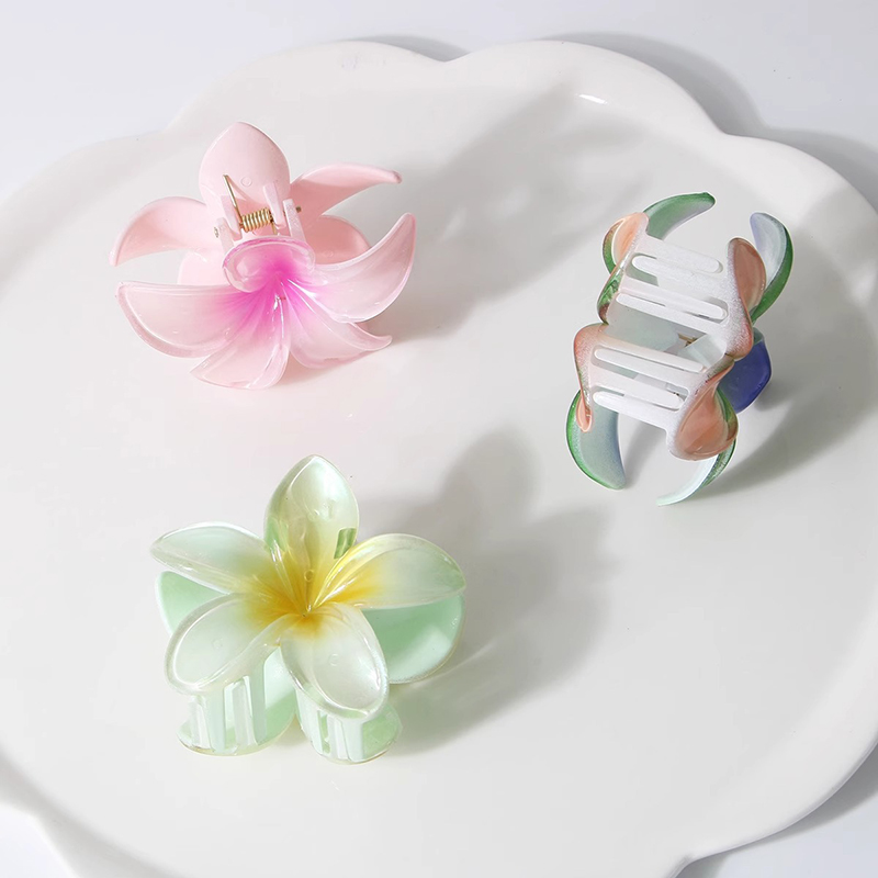 Pinza para el pelo con forma de flor para mujer y niña, pasadores de horquilla, soporte para cola de caballo, accesorios para la cabeza de playa, 8CM