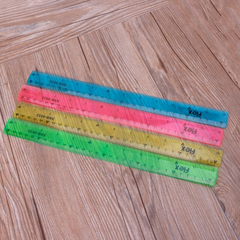 Soft 30cm Ruler Multicolour Flexible Stationery Rule School Supply