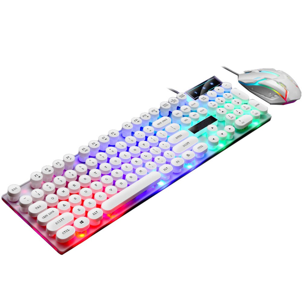 GTX300 USB Wired Colorful LED Backlit Gaming Keyboard with Mouse for PC Laptop