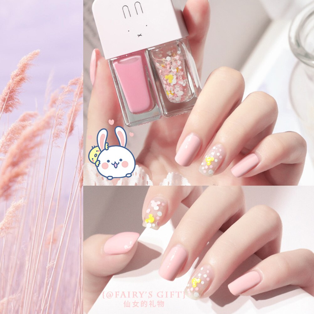 Vernis à ongles Semi-Permanent hybride bicolore, Gel de manucure Non Uv, apprêt de manucure à paillettes, séchage rapide