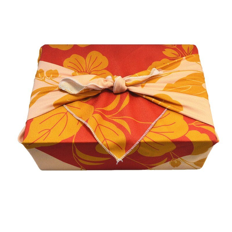 Furoshiki-Pañuelo de poliéster de estilo japonés, tela de envoltura Bento impresa de un lado, varios usos