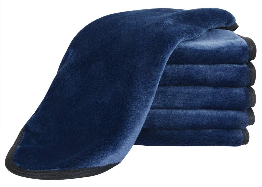 Sinland Washable Microfiber Facial Cloth Washcloth Soft Reusable Fiber Makeup Remover Cloth 4 Pack 12Inx12In Black: dark blue