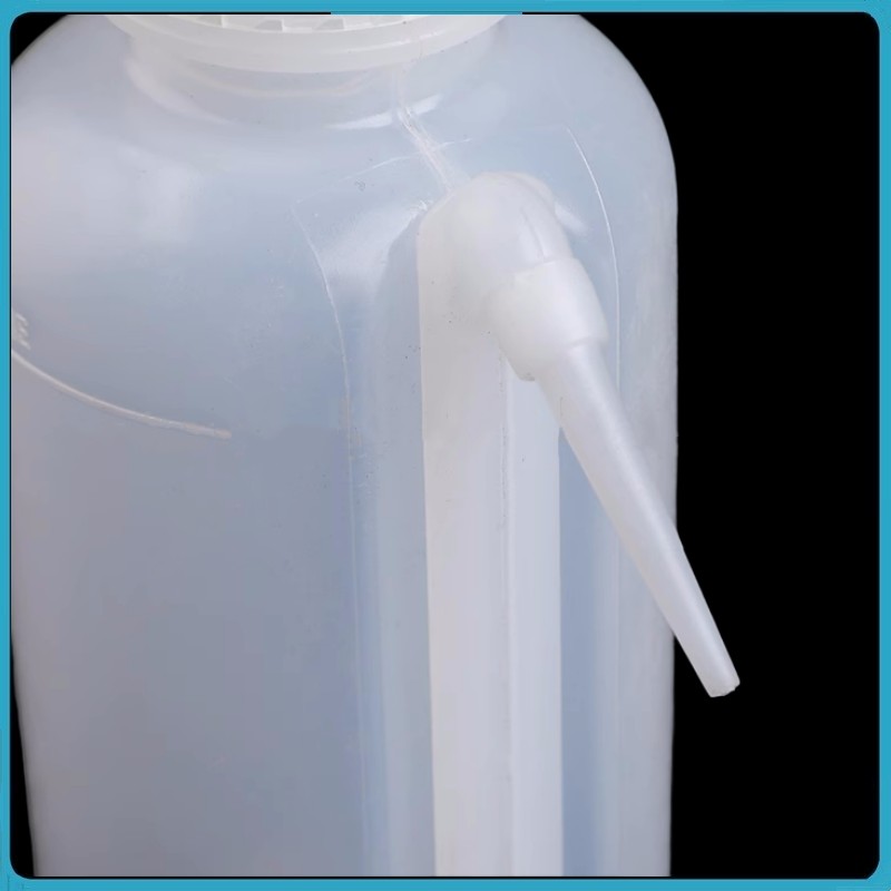 Botella de lavado de plástico para laboratorio, dispositivo de medición de compresión LDPE para uso en laboratorio, cuerpo integrado y tubo separador de 500ml de ancho