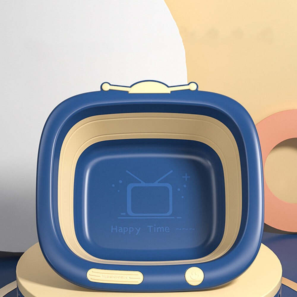 Portable and Collapsible Foldable Baby Wash Basin Household Folding Basin Cartoon Washbasin for Bedroom