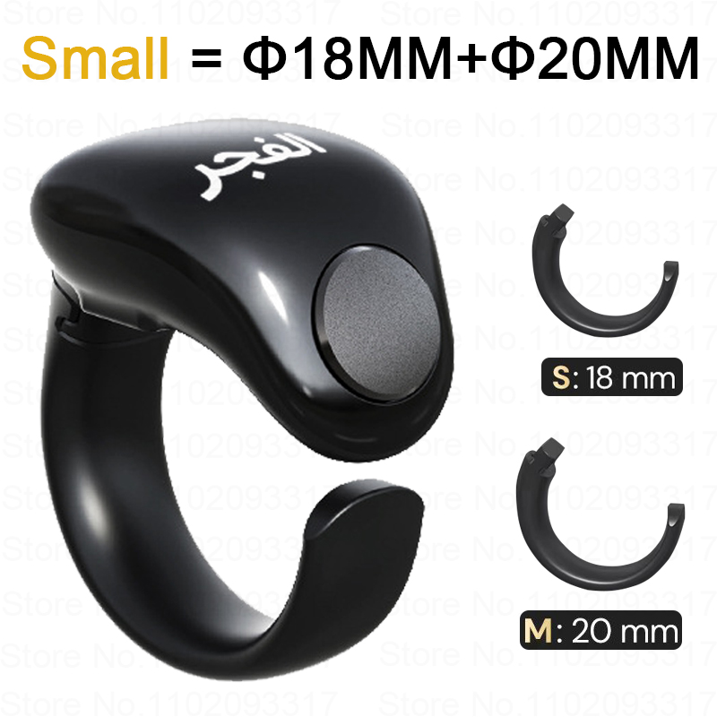 Weslamic Smart Tasbeeh Zikr Ring Islamitische Tally Digitale Teller voor Moslims Lof Gebed Herinnering Magnetisch Opladen Waterdicht: Rood