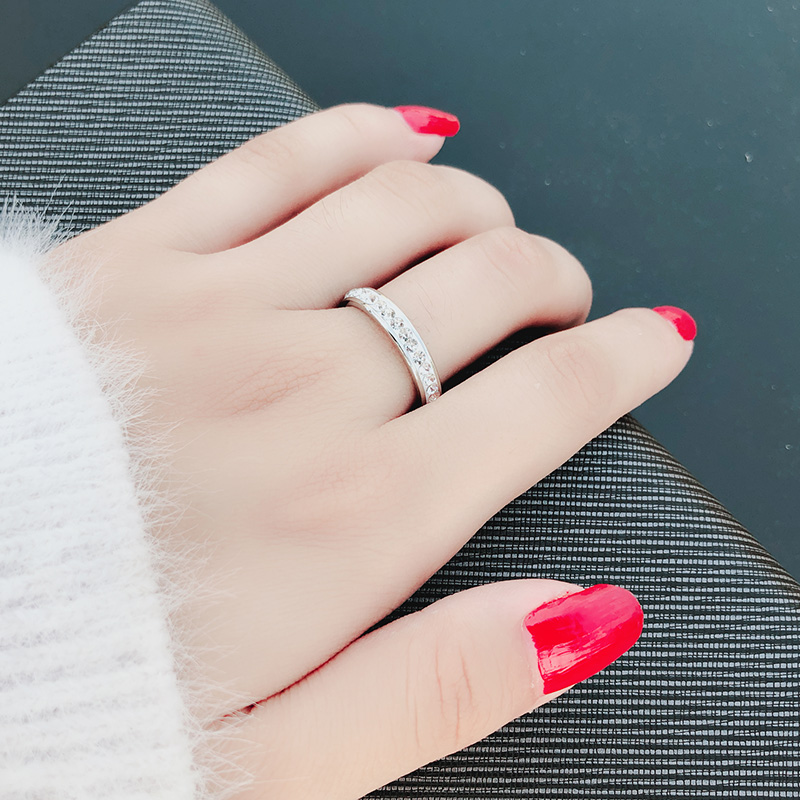 DOTIFI 316L Stainless Steel Rings For Women Gold Color Crystal Engagement Wedding Ring Jewelry
