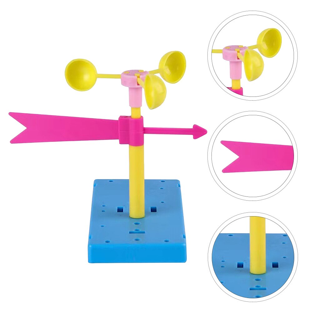 2 Sets DIY Hand-made Anemometer Wind Vane Wind Measurement for Children