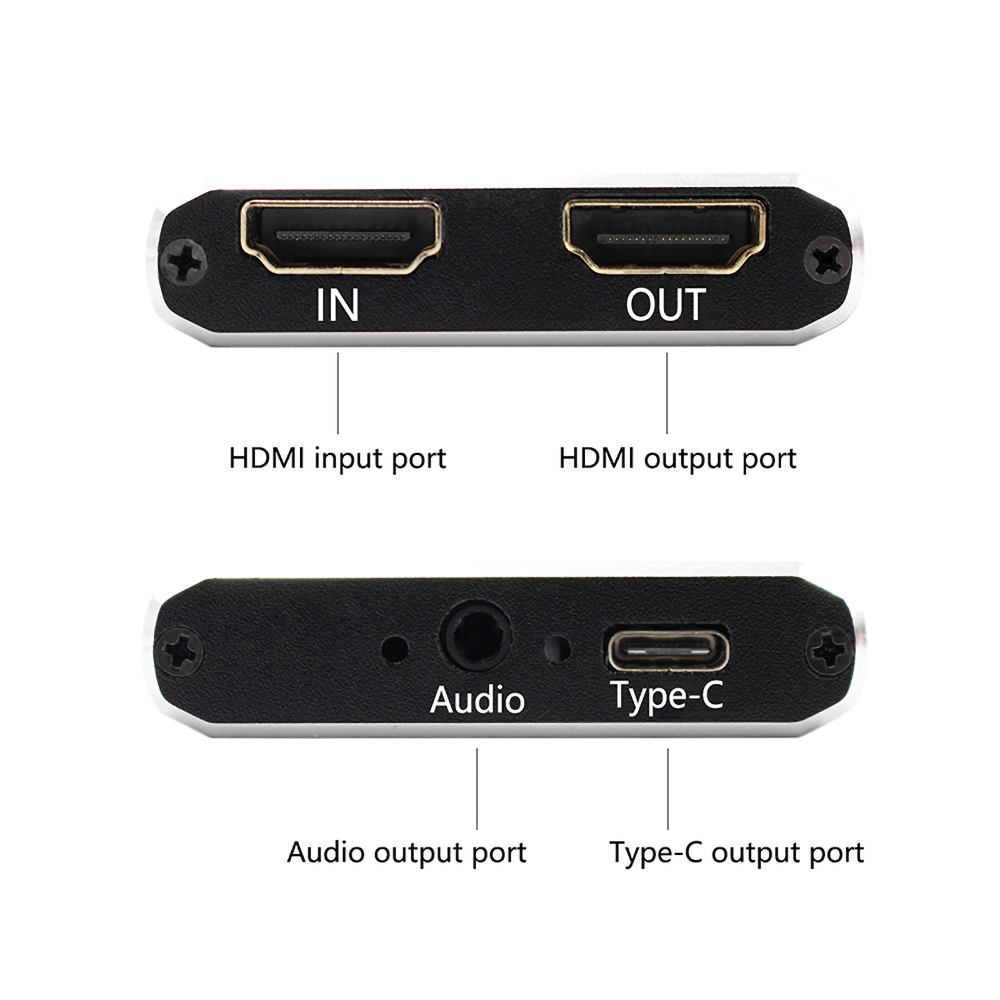 Type c video capture card 4k hdmi til usb 3.0 hdmi capture 3.5 mm output til  ps4 telefon tv tuner kort til windows spil optagelse