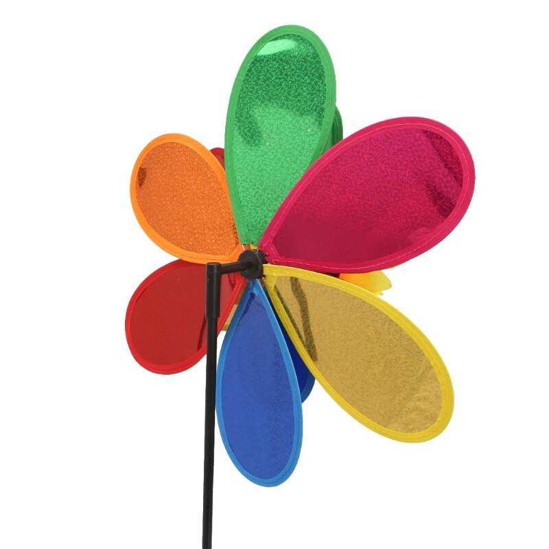 Pailletten Dubbele Laag Zonnebloem Windmolen Wind Spinner Huis Tuin Yard Decoratie