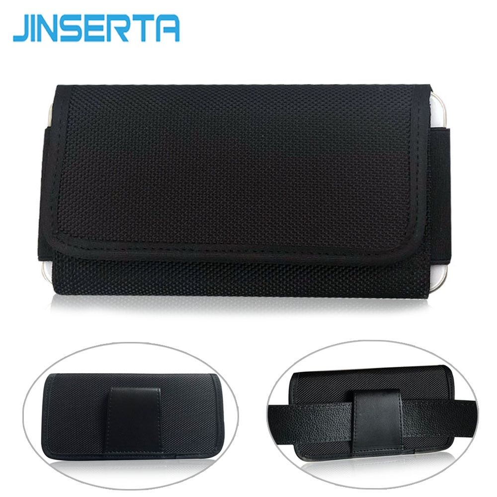 JINSERTA Canvas Pouch Nylon Case Horizontale Holster Gsm Cover Taille zak Riemclip voor iPhone 5 5 s 5c SE Beschermhoes