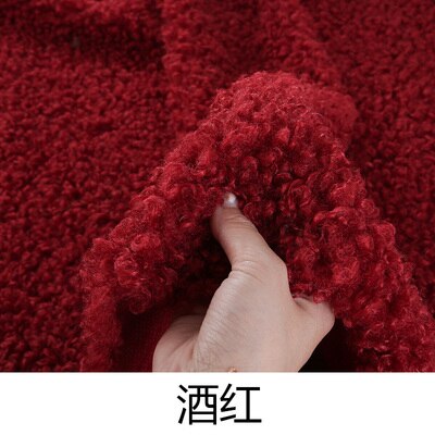 Soft and large-grained sheep curly wool thickened looped wool and lamb wool garment handmade Faux plush fabric for clothes: M